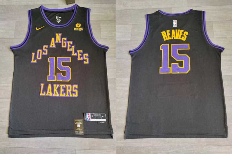 Lakers 15 Austin Reaves Black Nike 2023-24 City Edition Swingman Jersey->new york knicks->NBA Jersey